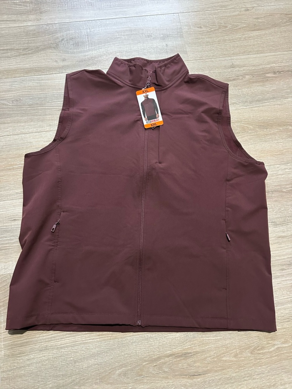 Men's Sleeveless Softshell Vest - Burgundy